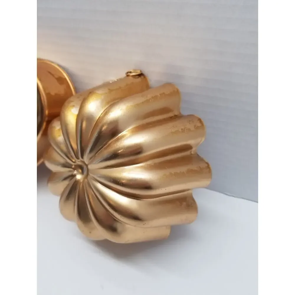 Vintage Copper Jello Molds Heart shaped Round Set of 2